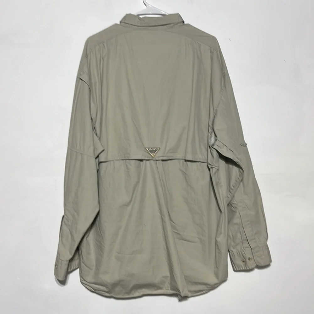 Columbia PPG Tan Beige Long Sleeve Button Down Fishing Shirt Size XXL - Picture 11 of 12